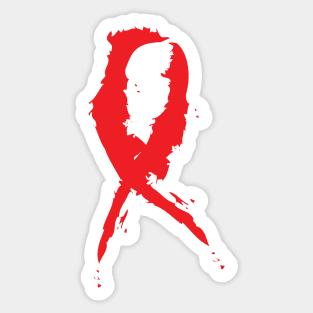 Red Awareness Ribbon Sticker